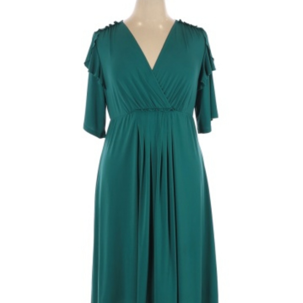 Kiyonna cocktail dress - emerald green (plus size)